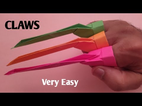 How to make paper claws easy - origami wolverine's claws - easy origami