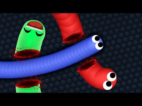 Slither.io 1 Tiny Hacker Snake vs Troll Giant Snakes Epic Slitherio Gameplay