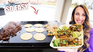 Grilled CRISPY Tacos with AL PASTOR On The Flat Top! You NEED to Try This!