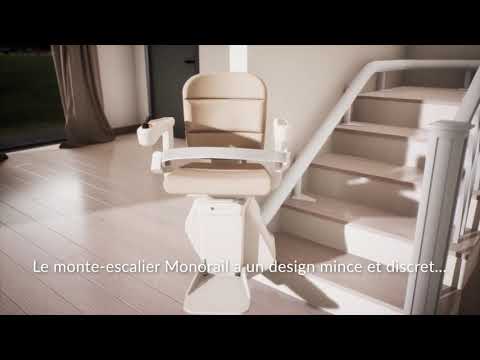 Fauteuil monte-escalier monorail courbe sur mesure - Siège confortable avec accoudoirs et ceinture de sécurité - Disponible en Bretagne et à Nantes_7