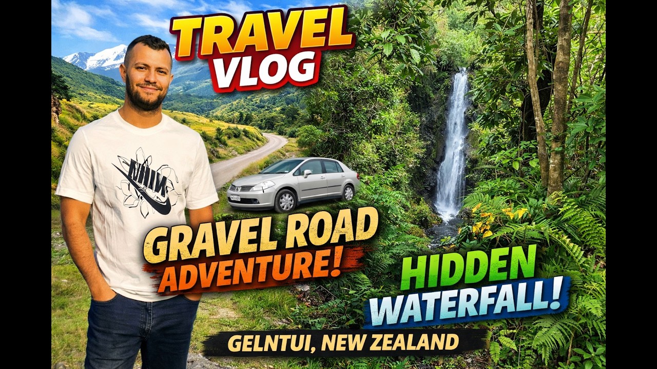 Hidden Waterfall in New Zealand 🇳🇿 | Gravel Road Adventure Travel Vlog