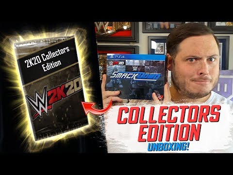 UNBOXING WWE 2K20 Smackdown Collectors Edition!! LIMITED EDITION WWE SuperCard Packs Opened!