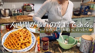 【カナダ暮らしと家庭料理🇨🇦】お弁当作り/パンプキンワッフルと🧇🎃ハッシュブラウン/ネギ塩ガーリックポーク🧄/一人時間を満喫する主婦のVlog