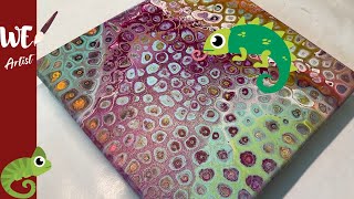 Let's do Chameleon Cells! | Acrylic Pour Painting Technique Tutorial |Fluid Art|🦎