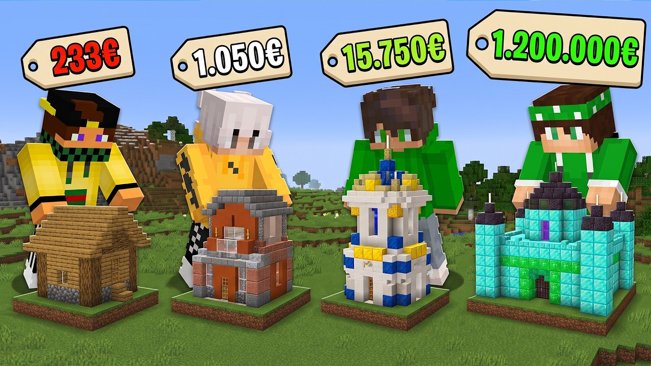 0€ vs 1€ vs 10.000€ vs 1.000.000€ NELLA GARA DI COSTRUZIONE - MINECRAFT
