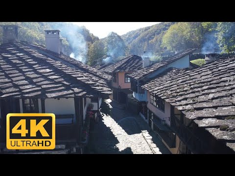 Etar Architectural Ethnographic Complex in Bulgaria - 4k drone video