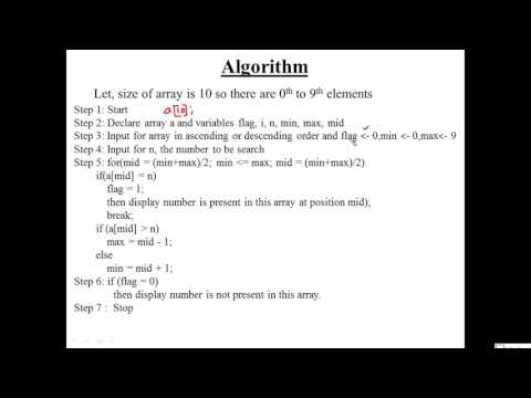 60 Algorithm Binary Search Hindi