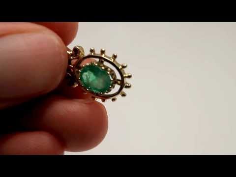 Gold Colombian Emerald Pendent 1.15 cts