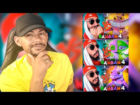 React 3 em 1 Sheriff Toadster, Jester e Queen Bouncelia (Garten of Banban 4) Vs. Mussa