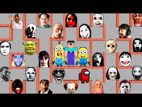 How to escape from NEXTBOTS in SECRET MAZE in MINECRAFT animation? OBUNGA gameplay coffin meme