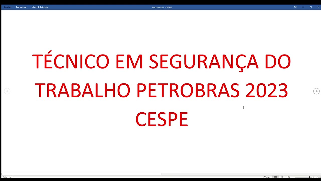 Resolução PROVA TECNICO EM SEGURANÇA PETROBRAS 2023 Parte 1