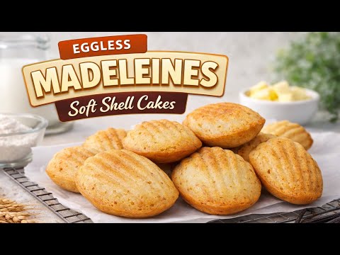 Eggless Madeleine Recipe | Soft & Fluffy French Shell Cakes | Bakery-Style Madeleines
