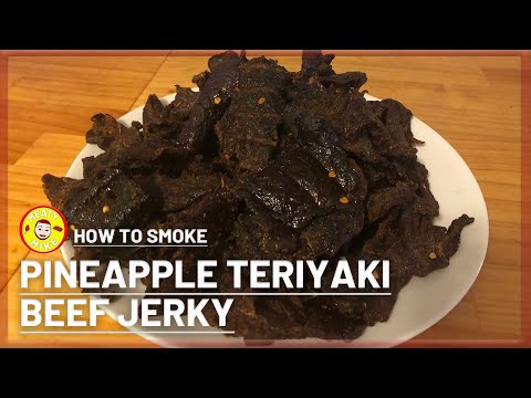 Smoked PINEAPPLE TERIYAKI BEEF JERKY on the...