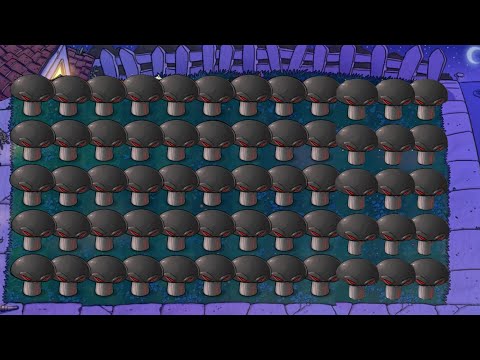 Plants vs Zombies - Full Doom Shrooms vs 1 Row of Giga-gargantuar Zombies