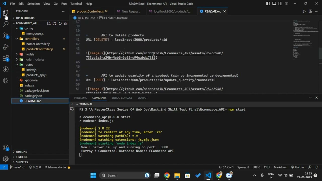 E-commerce  API | | Coding Ninja BackEnd Skill Test  #Coding_NInja  #skill_test