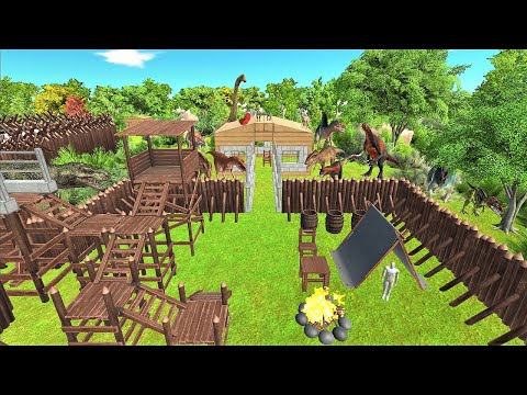 Dinosaur camping Part 5. Build a sturdy camp base! | Animal Revolt Battle Simulator