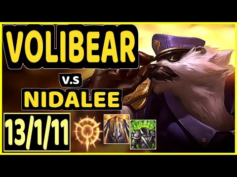 RIVER (VOLIBEAR) vs NIDALEE - 13/1/11 KDA JUNGLE CHALLENGER GAMEPLAY - KR