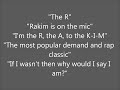 Rakim - It's The R (+LYRICS)