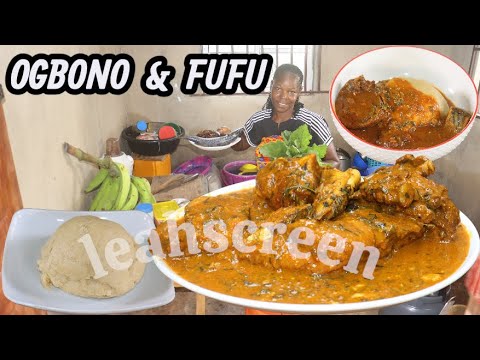 COOKING AUTHENTIC DELICIOUS OGBONO SOUP & PLANTAIN FUFU RECIPE !! AFRICAN NIGERIAN LOCAL FOOD !!