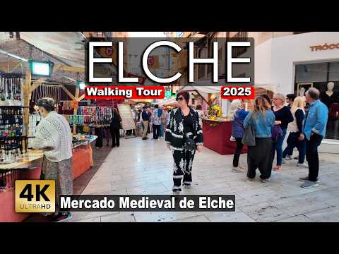 Mercado Medieval de Elche 2025 | Walking Tour 4K 60fps – Medieval Market in Spain