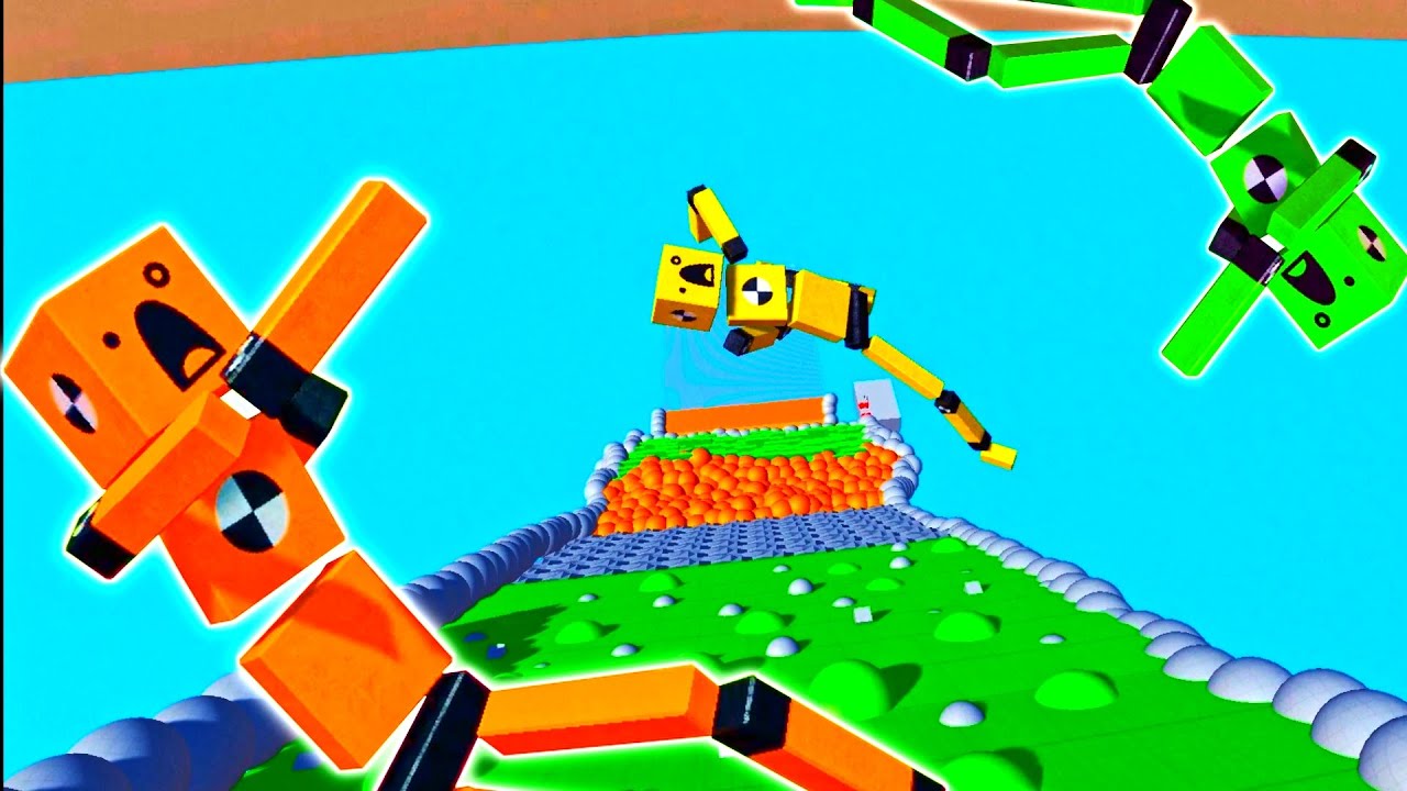 Ragdolls rolling down a big mountain - Fun with Ragdolls