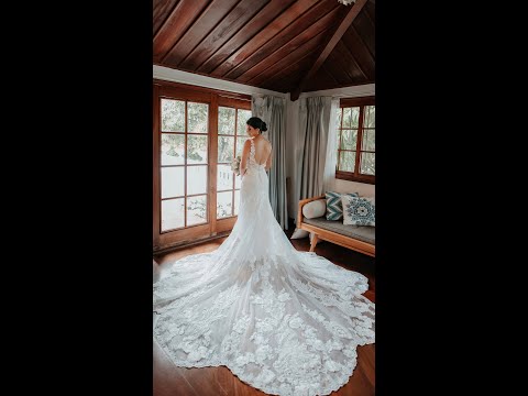 Cathedral Train Lace Wedding Dress CW2303 | Cocomelody...