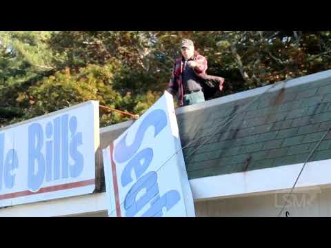 11-01-2019 Wareham, MA - Large Sign Blown Off Seafood Restaurant- 50+ MPH Winds Overnight
