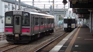 preview picture of video '陸羽東線キハ110系 新庄駅到着 JR-East KiHa110 series DMU'