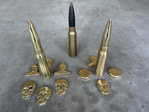 Casting a 30mm Bullet from Brass and Aluminum Bronze - Melting Spent Brass - Aluminum Bronze