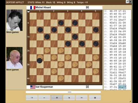 Iser Kouperman-Michel Hisard 2-0.Draughts
