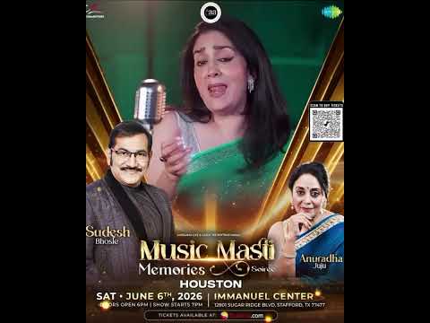 Sudesh Bhosle & Anuradha Juju Live in Houston 2026 | Musical Night | Book Tickets Now