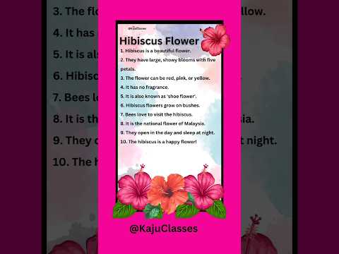 10 lines on Hibiscus Flower in English  🌺| Essay on Hibiscus Flower | Few lines on Hibiscus Flower🌺🌺