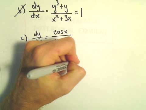 Solving a Separable Differential Equation, Another Example #3