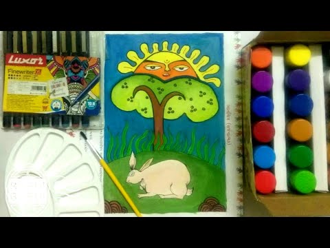 Nature Scenery Drawing| Natural Design| Wall Design Painting| How to design Natural Drawing