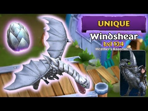 Windshear (Heather's Razorwhip) Max Level 134 Titan Mode | Dragons: Rise of Berk (Update 1.41.16)