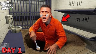 GTA 5 : Franklin Trying To Escape From Jail Using A Spoon In GTA 5 ! (DAY 1)