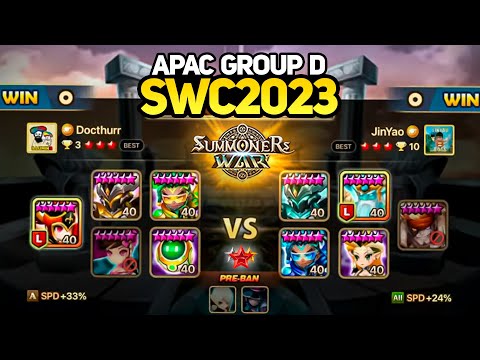 JINYAO vs DOCTHURR (BO3). SWC2023 APAC Preliminary Group D Day 2 - Summoners War