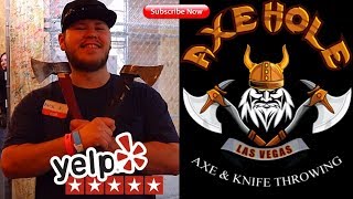 Yelp invited us to throw axes at Axehole Las Vegas!