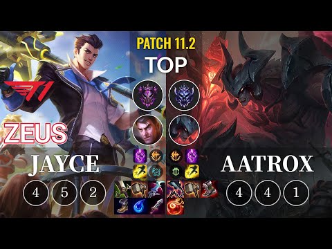 T1 Zeus Jayce vs Aatrox Top - KR Patch 11.2