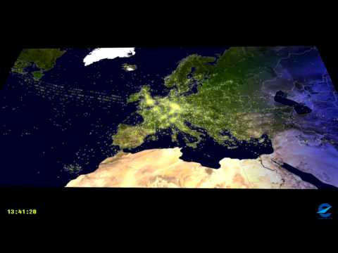 One day traffic over Europe