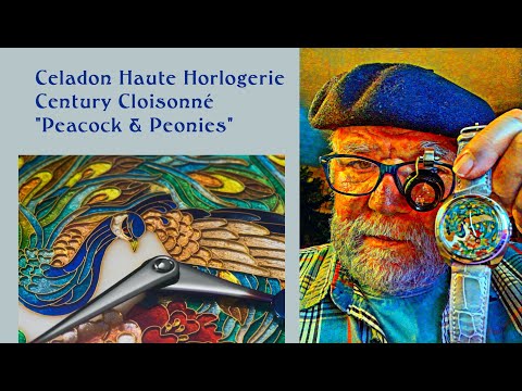 Celadon Haute Horlogerie Century Cloisonné “Peacock & Peonies” VP #167