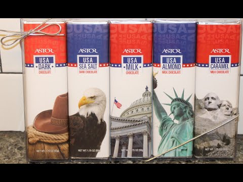 USA 5-pack Astor Chocolate Gift Set: Dark Chocolate, Sea Salt, Milk Chocolate, Almond & Caramel