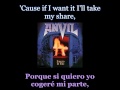 Anvil - Free As The Wind - Lyrics / Subtitulos en español (Nwobhm) Traducida