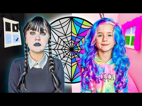 Ruby and Bonnie play Pink vs  Black Challenge with Wednesday