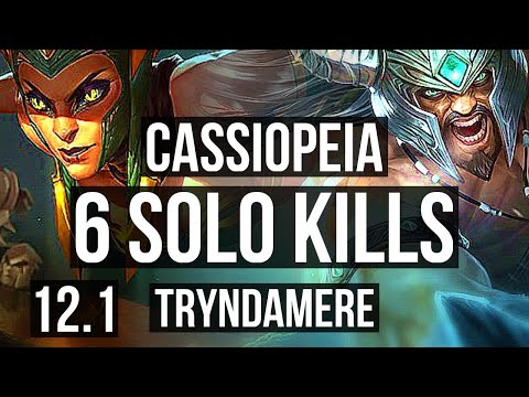 CASSIOPEIA vs TRYNDAMERE (TOP) (DEFEAT) | Rank 2 Cassio, 6 solo kills | KR Grandmaster | 12.1