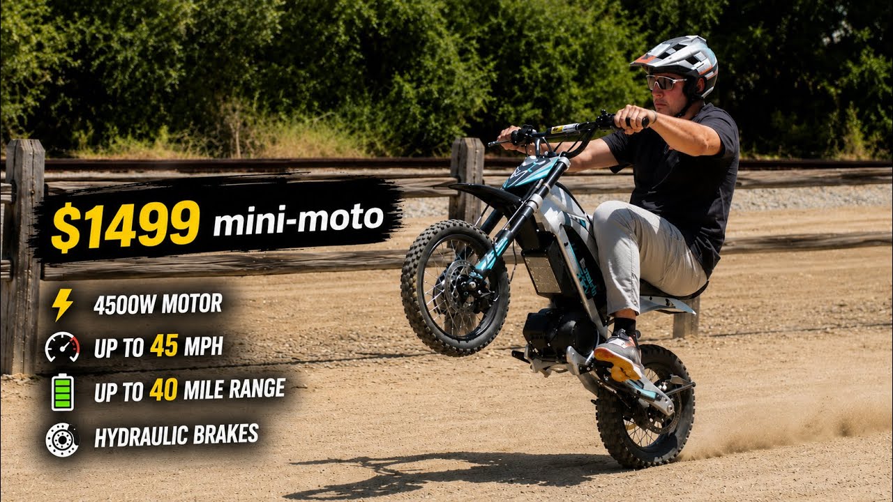 E-moto Review - $1,499 Electric Pit Bike Review | 45 MPH, 4500W & Surprisingly Good - Evoltrix X7