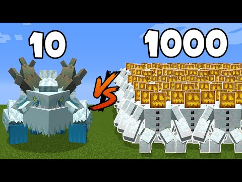 10 Frostmaw Vs 1000 Mutant Snow Golem | Minecraft