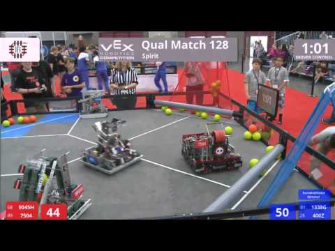 VEX Worlds 2016 - VRC Middle School - Spirit - Qual 128 (9045H 7504) 204 vs 173 (1338G 400Z)