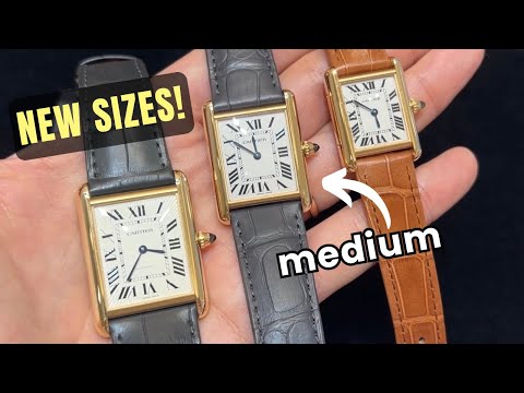 Cartier Tank new watch sizes: Medium, Mini, Small, Large. Cartier Tank Must vs Cartier Tank Louis.