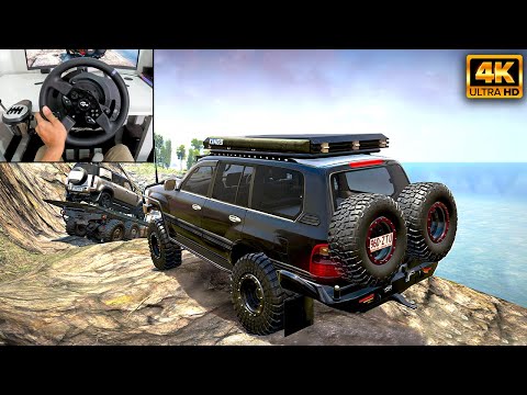 Toyota Land Cruiser 105 | Rescuing a Land Rover Defender | SnowRunner | Thrustmaster T300RS gameplay